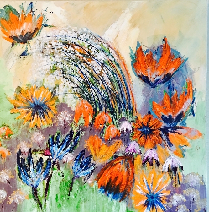 Sheila's Garden 36 in x 36 in